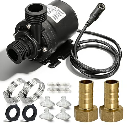 Pompe à Eau Brushless DC 12V, Mini Tauchpumpe avec Axe en Céramique, Pompe à Eau pour la Circulation Aquarium, 800 L/H, Hauteur 5 m, Pour Bassin, Fontaine, Piscine