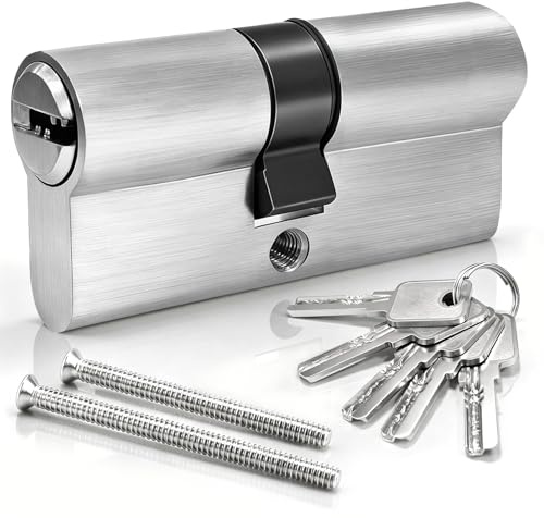 MANICAF Schließzylinder 30/35 mm, Profilzylinder 65mm, Tür Zylinderschloss Messing-Zink-Legierung, Euro-Zylinder für dünne Türen, Innentüren, Kellertüren, Metalltüren, Zylinderschloss mit 5 Schlüsseln