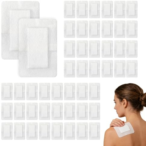 50Pcs 10X15cm Adhesive Wound Dressings, Breathable Large Plasters for Wounds, Hypoallergenic Sterile Dressings for Wounds Cuts and Grazes, Diabetic Leg Ulcers, Venous Leg Ulcers