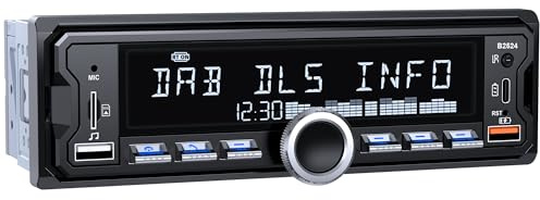 Autoradio Dab Bluetooth,CENXINY Poste Radio Voiture Dab+ 1 DIN avec RDS/FM/AM, Télécommande, 2 Ports USB, Entrée AUX, TF/SD, Compatible iOS et Android, Multicolore