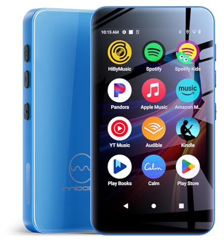 MP3 Players with Bluetooth WIFI,160GB innioasis MP3 Players with Spotify, Spotify Kids, Pandora, Play Store, Parental Manager App, Calm, 4 HD Full Touch Screen MP4 Music Player for Kids (Pure Blue)