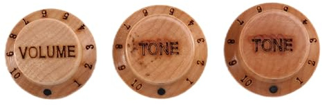 Ounfhtrttk 3pcs Holzgitarrenknöpfe Holzsteuerung Volumen Tonknöpfe Elektrische Zubehör Ersatzkappen für -Potentiometer