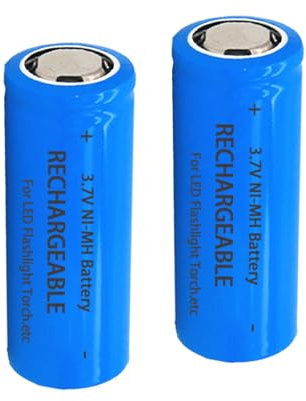 3.7V 8000mAh 26 X 65 mm Batteria Ricaricabile NI-MH Alta Capacità Bottone Batteria per lampade frontali, torce a LED, mini ventilatori (2Pack,1.02 * 2.56 Pollici)