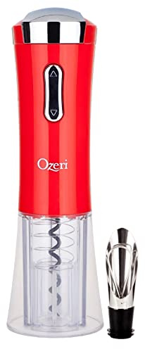 Ozeri Nouveaux II Electric Wine Opener with Foil Cutter, Wine Pourer and Stopper