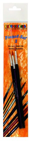 Eulenspiegel 955529 - Profi Pinsel-Set 2, 3 Kunstfaserpinsel, rund, Schmink-Pinsel, Face- und Bodypainting