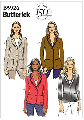 Butterick Patterns 5926 F5, Misses Petite Jacket,Sizes 16-18-20-22-24,White