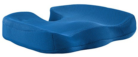 Miles Kimball Contoured Seat Cushion with Coccyx Cutout, 17” x 14” with 2.5” Thickness & 3” U-Shaped Opening – Memory Foam Cushion for Any Seat with Breathable Removable Mesh Cover