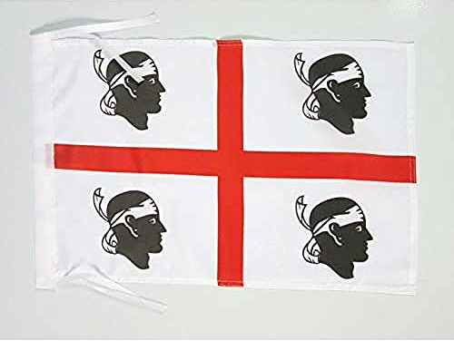 BANDIERA SARDEGNA 45x30cm - BANDIERINA SARDA - ITALIA 30 x 45 cm cordicelle - AZ FLAG