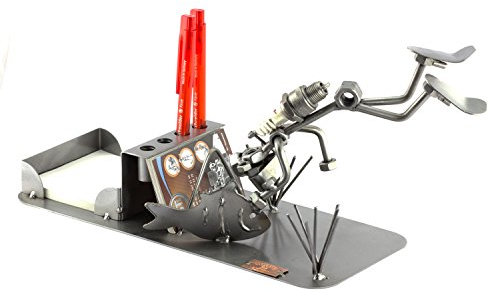Steelman24 I Schraubenmännchen Taucher Schreibtisch Organizer I Made in Germany I Handarbeit I Geschenkidee I Stahlfigur I Metallfigur I Metallmännchen
