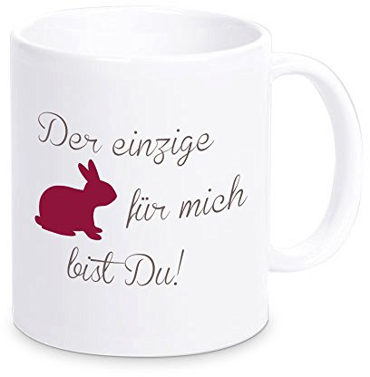 Tasse Der einzige Hase für mich bist DU!, Kaffeebecher, Geschenkidee, Ostergeschenk, Valentinstagsgeschenk, Geschenk zu Ostern, zum Valentinstag, zur Osterzeit, für Verliebte (rot)