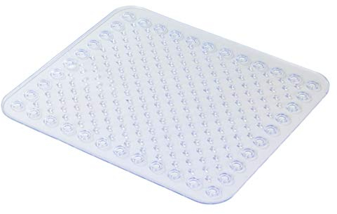 WENKO Abtropfmatte Kristall für die Spülen-Ablauffläche, schützt vor Kratzern und Verrutschen, optimaler Wasserablauf durch Lochstruktur, robuster & pflegeleichter Kunststoff, 41 x 35 cm, Transparent