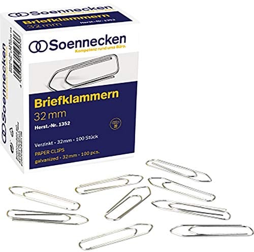 SOE Briefklammer 1352 32mm 01352 Pa= 100 Stück