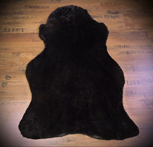 Natur-Fell-Shop ÖKO Kurzhaar Schaffell Lammfell Pelzfell 110-120cm Dunkelbraun