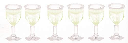 Farrow Industries Dolls House Set of 6 Filled Stem Wine Glasses Miniature Dining Room Accessory
