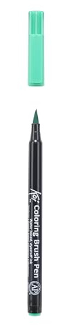 SAKURA Koi Colouring Brush Pen - Flexible Brush Tip - Water-Based Ink for Blending & Effects - Blue Green Light