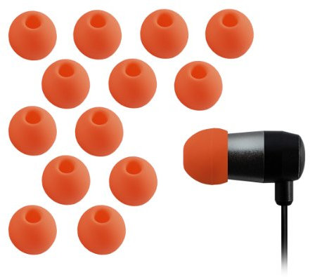 Xcessor Replacement Silicone Earbuds 7 Pairs (Set of 14 Pieces). Compatible With Most In Ear Headphone Brands (Small, Orange)