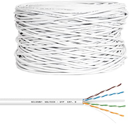 VulTech SC13502-305 Matassa Lan Categoria 6 UTP 305 Metri 23AWG Bobina di Rete Ethernet 305m Cat6