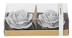 broste Kerze Rose - Set 2 Stck. Dove Grey Brenndauer 6 STD.