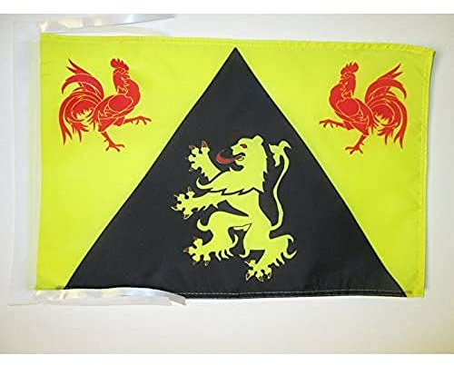 AZ FLAG Province of Walloon Brabant Flag 45x30 cm 100D Polyester Cords | Indoor and outdoor use Belgian 12x18 in decorative flag double stitched seams and reinforced edges with ties
