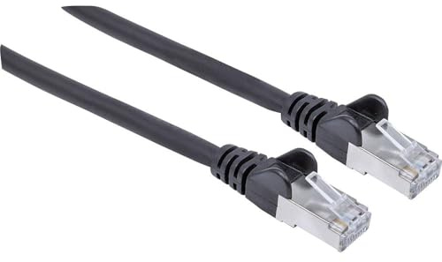 Intellinet Network Patch Cable, Cat6A, 10m, Black, Copper, S/FTP, LSOH / LSZH, PVC, RJ45, Gold Plated Contacts, Snagless, Booted, Polybag