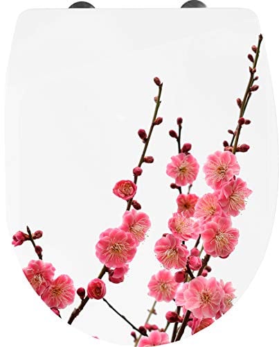 Cornat KSDSC101 Abattant de WC thermoplastique, Motif Fleurs de Cerisier