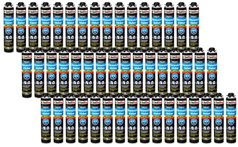 Isolbau B2 Dämmstoffkleber - 48 x 750 ml Perimeterkleber für EPS- & XPS-Platten - 1K PU-Klebeschaum für Fixieren und Isolieren