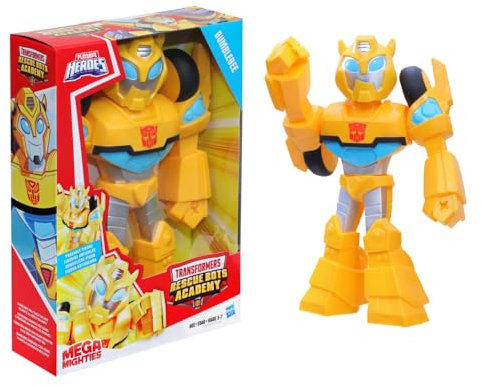 Playskool Heroes Transformers Rescue Bots Academy Mega Mighties Bumblebee Collectible 10 Robot Action Figure, Toys for