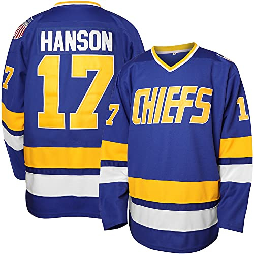 Hanson Brothers Jersey, Charlestown Chiefs 16,17,18 Slap Shot Ice Hockey Movie Jersey