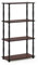 Furinno Turn-N-Tube 4-Tier Multipurpose Shelf Display Rack with Classic Tubes, Dark Cherry/Black
