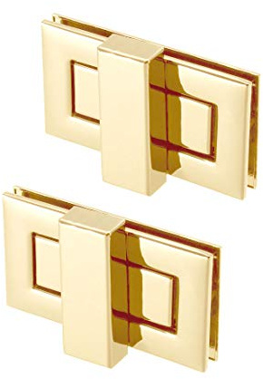 sourcing map 2 Sets Rechteckig Geldbörse Drehverschluss Kupplungen Verschlüsse für DIY Sack Hell Gold 52mm x 29mm