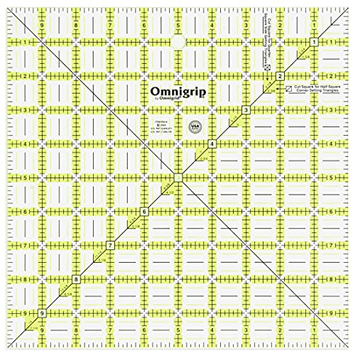 Omnigrid RN10 Omnigrip 10in Square Ruler Lineal, Kunststoff, Grün, 10 x 10