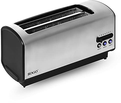 SOGO Tostadora Deluxe, 900 W, Acero INOX (SS-5395)