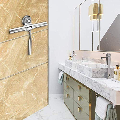 Gmcbeauty Limpiacristales para Ventanas de Vidrio, Ducha, Espejo de baño, limpiaparabrisas de Goma con Gancho de succión, eliminación de Vapor de Agua