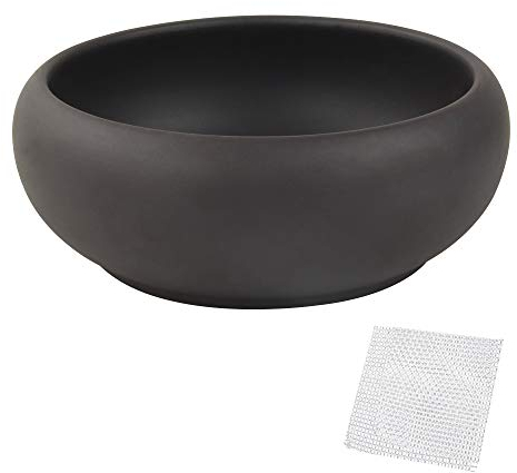 Pot à bonsaï rond en céramique non émaillé de 20,3 cm + tamis de drainage