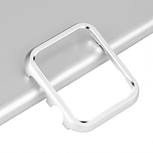 Carcasa Compatible con Apple Watch 38mm Serie 3 Fundas Plata, Case Aleación de Aluminio Metal Anti-Choque Bumper Funda Protectora a Prueba de Golpes Compatible para Reloj Apple iWatch Series 3/2/1