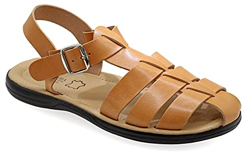 42 beige Emmanuela Sandales grecques antiques confortables pour hommes, sandales en cuir semi-semées rembourrées, chaussures d'été réglables de haute qualité avec boucle