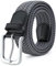 MOZETO Elastisch Stretch Gürtel Breite 3.3cm, Stoffgürtel Stretchgürtel Flechtgürtel Geflochtener Gürtel für Damen und Herren, Grau, Geeignet für 30-34 taille / Länge105cm