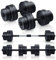 GYMAX 2 in 1 Hanteln Set 30 kg, 2er Hantelset mit Verbindungsstange, 2 in 1 Kurzhantel & Langhantel, Hantelset verstellbar inkl. 16 Hantelscheiben, Gewichtheben für Zuhause & Fitnessstudio