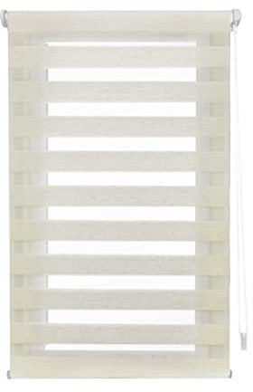 Blindecor - Indus doppelrollo klemmfix ohne bohren - duo rollo klemmfix Leinfarben - 90 x 220 cm (Breite x Länge) Stoffgröße 87 x 215 cm