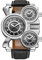 VDYXEW Retro Oulm Herren-Armbanduhr Uhr Steampunk armbanduhren, 3-movt Quarz Zifferblatt und Lederarmband(schwarz)
