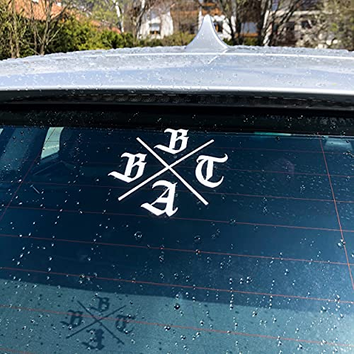 Badass Bastards -Kurzlogo, Autoaufkleber Maße: ca. 12x12, Weiß