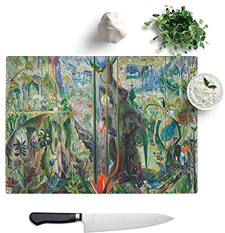 Tree of My Life by Joseph Stella - Textured Chopping Board - Worktop Saver - Cutting Board - Heat Resistant, Shatterproof and Hygenic - 39 x 28.5 cm
