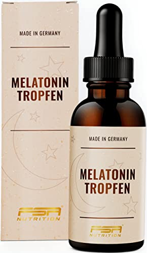 Melatonin Tropfen 50 ml - 0,5 mg bioaktives Melatonin pro Tagesdosis - auf Wasserbasis ohne lästigen Öl-Film im Mund - laborgeprüft - ohne Alkohol - vegan - FSA Nutrition
