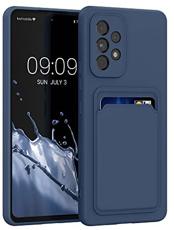 kwmobile Handyhülle kompatibel mit Samsung Galaxy A53 5G Hülle - Handy Cover mit Fach für Karten - in Dunkelblau