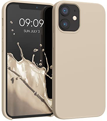 kwmobile Handyhülle für iPhone 12 mini Hülle, für iPhone 12 mini Case - Hülle Silikon - kabelloses Laden - Creme