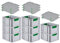 PROREGAL SuperSparSet 8x Eurobox NextGen Color mit Auflagedeckel & Schiebeschnappverschlüsse, HxBxT 22x30x40cm, 20L, Griffe grün geschlossen, Glatter Boden, Eurobehälter Transportbox Transportbehälter