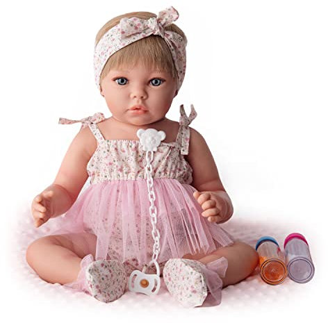 MARIA JESUS Reborn Baby Puppen Lebensecht Mädchen 52cm, 2,2Kg, badefähigen und voller Vinylkörper Realistisch Weiches Vinylsilikon, Reborn Babys vollsilikon lebensecht Puppe