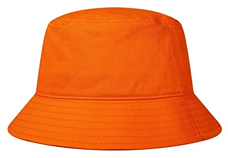 GADIEMKENSD Cotton Bucket Hat for Women Summer Beach Sun Protection Bucket Hats for Men Trendy Lightweight Packable Outdoor Travel Hat for Golf Hiking Fishing Camping Orange