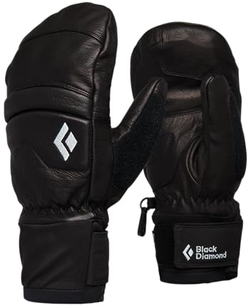 Black Diamond W Spark Mitts Schwarz - Primaloft Wasserdichter komfortabler Damen Wintersport Lederfäustling, Größe M -