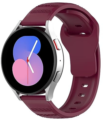FTRONGRT 22mm Uhrenarmband Kompatibel mit Fossil Hybrid SmartWatch HR, Weiches Silikonarmband, Ersatzarmband für Fossil Hybrid SmartWatch HR- (Weinrot